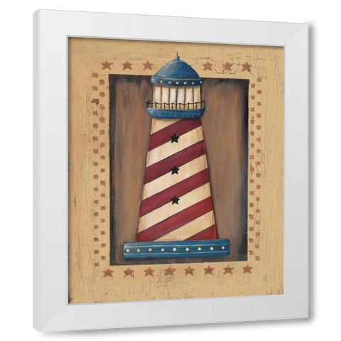 Lighthouse White Modern Wood Framed Art Print by Moulton, Jo