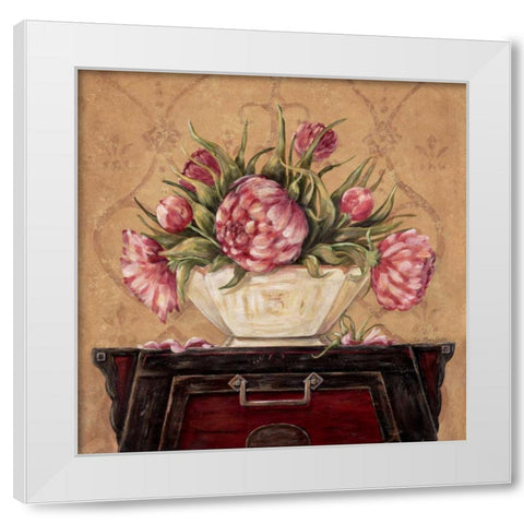 Zen Peonies White Modern Wood Framed Art Print by Moulton, Jo