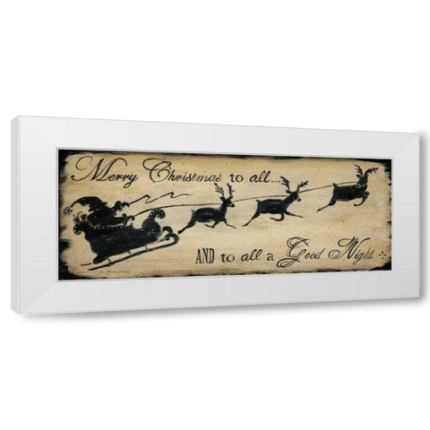 Merry Christmas to All White Modern Wood Framed Art Print by Moulton, Jo
