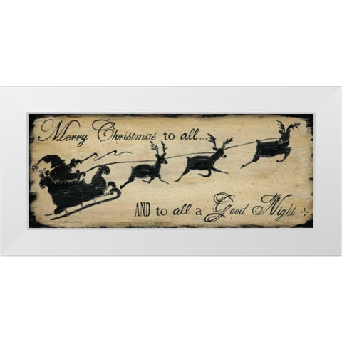 Merry Christmas to All White Modern Wood Framed Art Print by Moulton, Jo