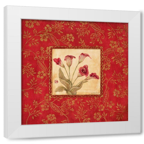 Orchids in Red White Modern Wood Framed Art Print by Moulton, Jo