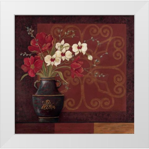 Tranquil Bouquet I White Modern Wood Framed Art Print by Moulton, Jo