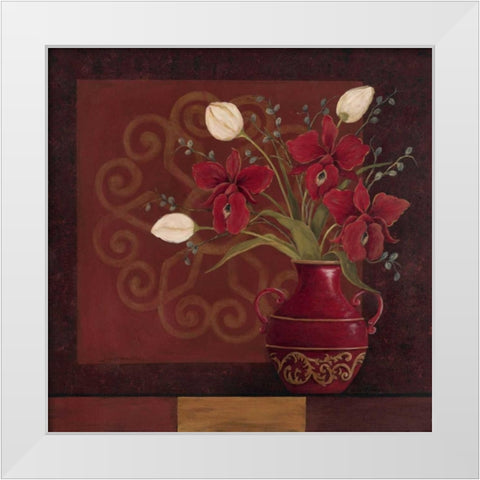 Tranquil Bouquet II White Modern Wood Framed Art Print by Moulton, Jo