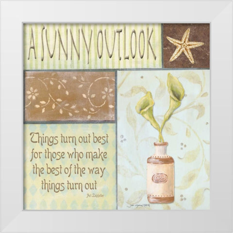 A Sunny Outlook White Modern Wood Framed Art Print by Moulton, Jo