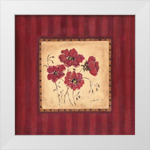 Designer Poppies II White Modern Wood Framed Art Print by Moulton, Jo