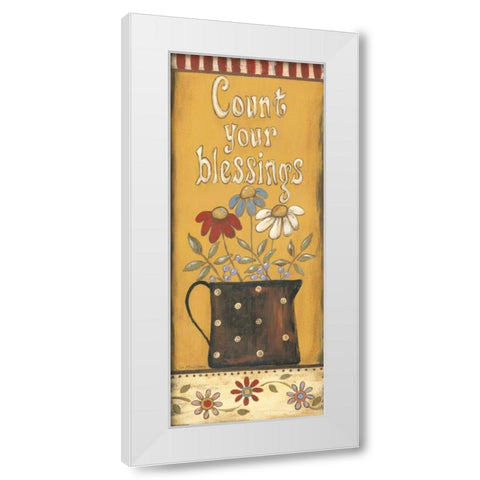 Count Your Blessings White Modern Wood Framed Art Print by Moulton, Jo