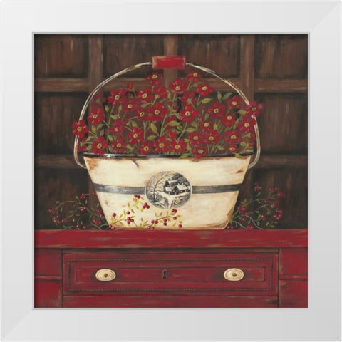 Red Cupboard II White Modern Wood Framed Art Print by Moulton, Jo