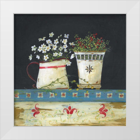 Country Floral White Modern Wood Framed Art Print by Moulton, Jo