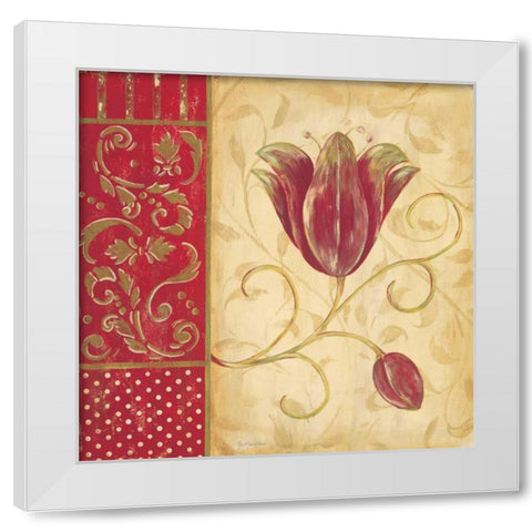 Red Tulip I White Modern Wood Framed Art Print by Moulton, Jo