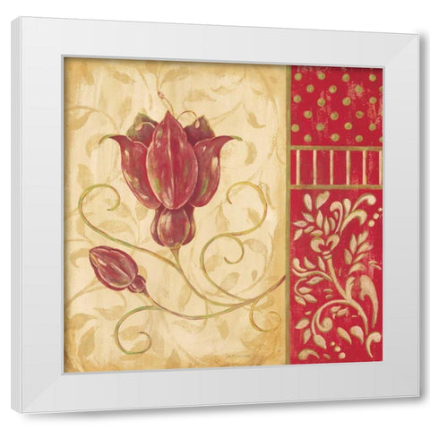 Red Tulip II White Modern Wood Framed Art Print by Moulton, Jo
