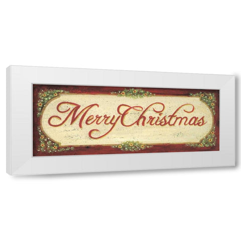 Merry Christmas White Modern Wood Framed Art Print by Moulton, Jo