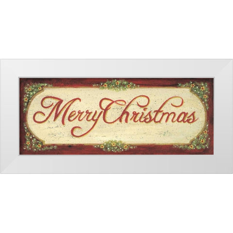 Merry Christmas White Modern Wood Framed Art Print by Moulton, Jo
