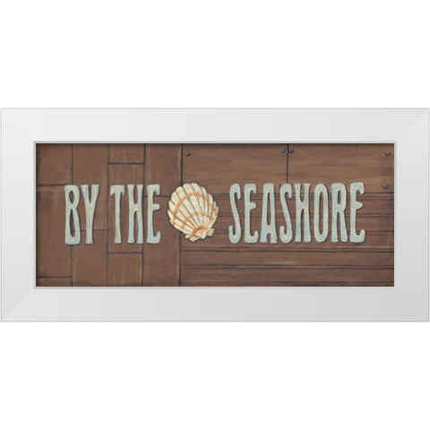 By the Seashore White Modern Wood Framed Art Print by Moulton, Jo