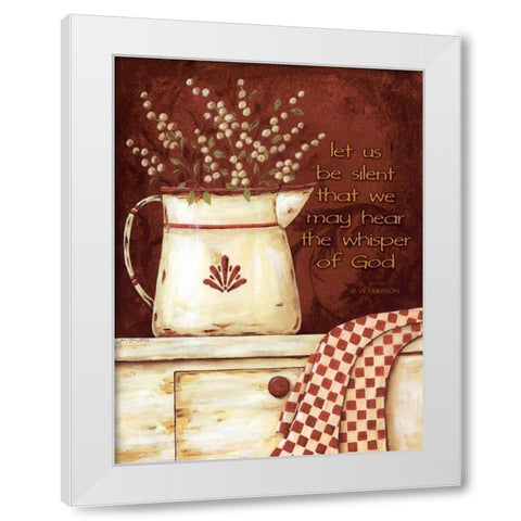 Let Us Be Silent White Modern Wood Framed Art Print by Moulton, Jo
