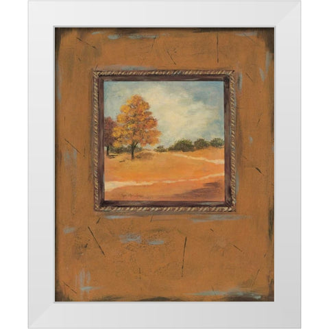 Copper Landscape White Modern Wood Framed Art Print by Moulton, Jo