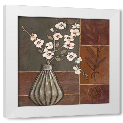 Orchid I White Modern Wood Framed Art Print by Moulton, Jo