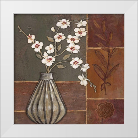 Orchid I White Modern Wood Framed Art Print by Moulton, Jo