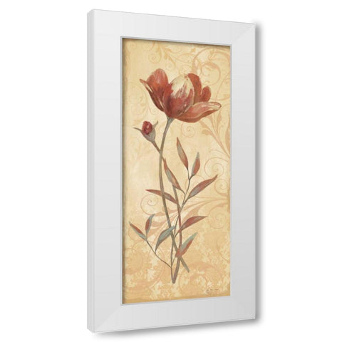 Terra Blooms I White Modern Wood Framed Art Print by Moulton, Jo