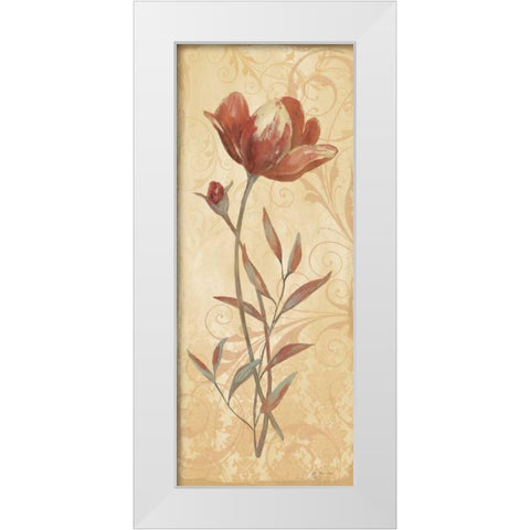 Terra Blooms I White Modern Wood Framed Art Print by Moulton, Jo