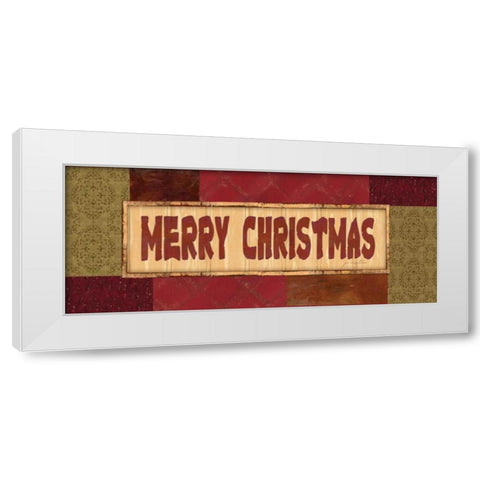 Merry Christmas White Modern Wood Framed Art Print by Moulton, Jo