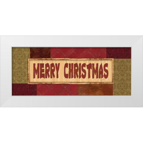 Merry Christmas White Modern Wood Framed Art Print by Moulton, Jo