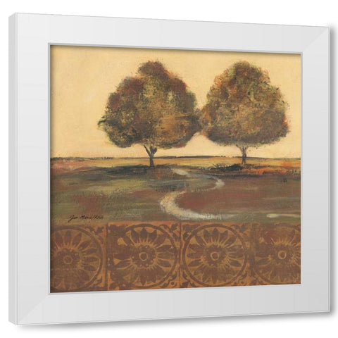 Autumn Duo White Modern Wood Framed Art Print by Moulton, Jo