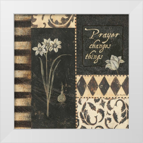 Prayer Changes Things White Modern Wood Framed Art Print by Moulton, Jo