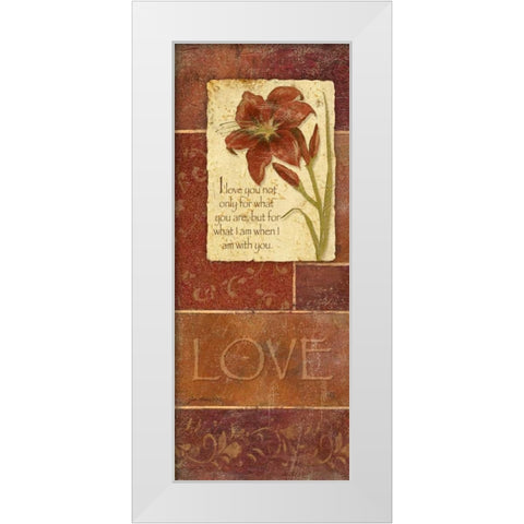 Love White Modern Wood Framed Art Print by Moulton, Jo