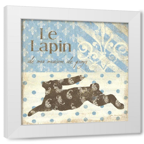 Le Lapin White Modern Wood Framed Art Print by Moulton, Jo