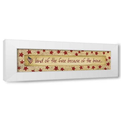 Land of the Free White Modern Wood Framed Art Print by Moulton, Jo