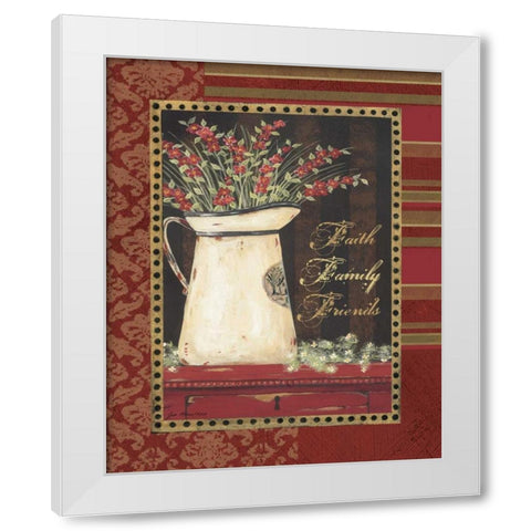 Faith Family Friends White Modern Wood Framed Art Print by Moulton, Jo