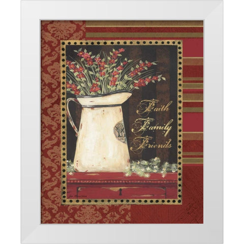 Faith Family Friends White Modern Wood Framed Art Print by Moulton, Jo