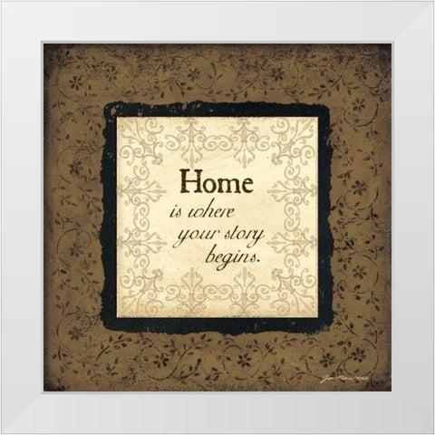 Home White Modern Wood Framed Art Print by Moulton, Jo