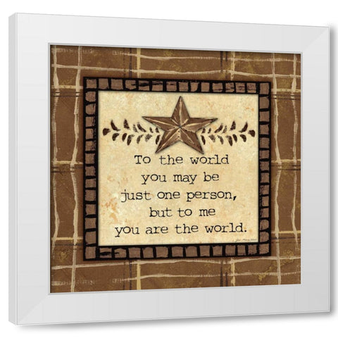 To the World White Modern Wood Framed Art Print by Moulton, Jo