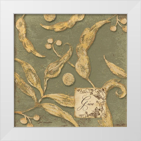 Give White Modern Wood Framed Art Print by Moulton, Jo