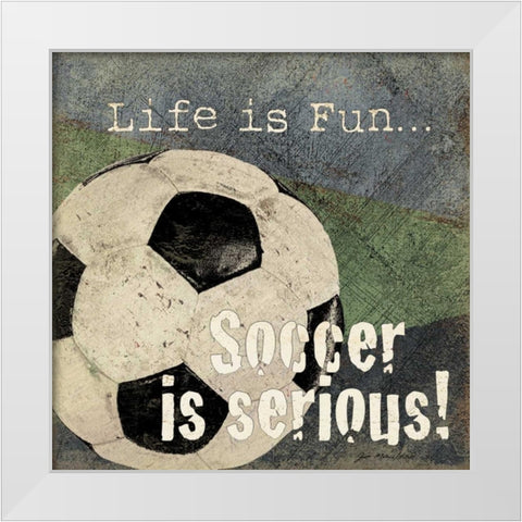 Soccer White Modern Wood Framed Art Print by Moulton, Jo