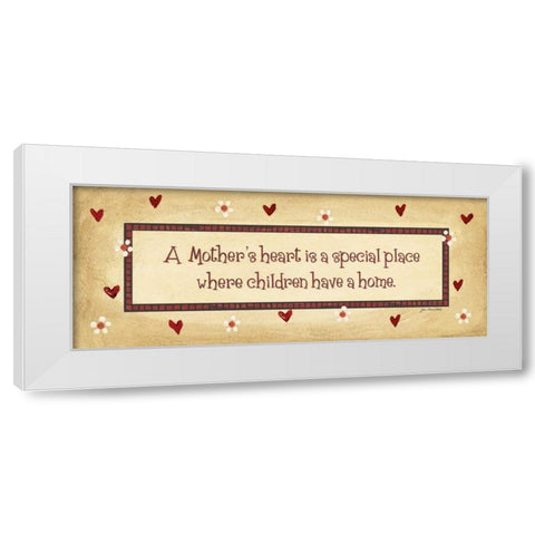 A Mothers Heart White Modern Wood Framed Art Print by Moulton, Jo