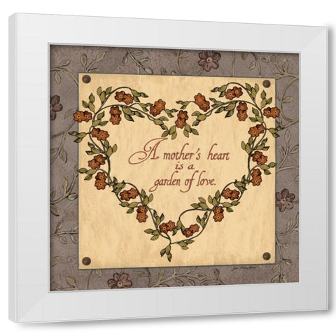 A Mothers Heart White Modern Wood Framed Art Print by Moulton, Jo