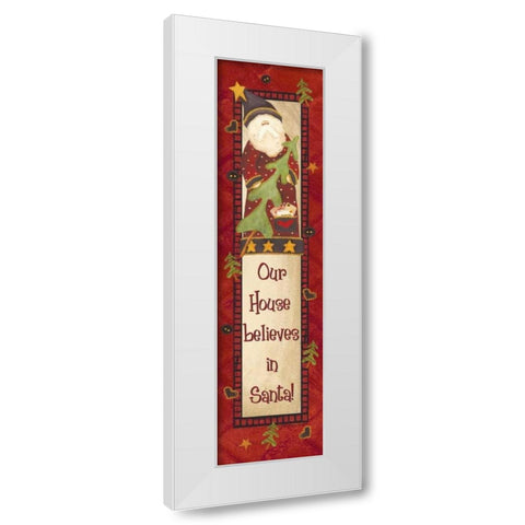 Santa White Modern Wood Framed Art Print by Moulton, Jo