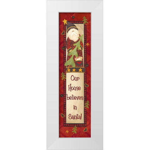 Santa White Modern Wood Framed Art Print by Moulton, Jo