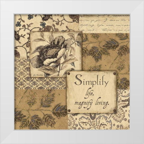 Simplify White Modern Wood Framed Art Print by Moulton, Jo