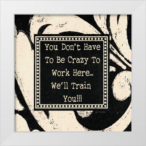 Crazy White Modern Wood Framed Art Print by Moulton, Jo