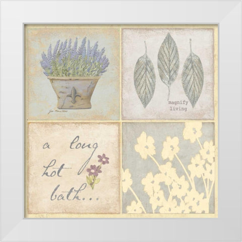 Bath White Modern Wood Framed Art Print by Moulton, Jo