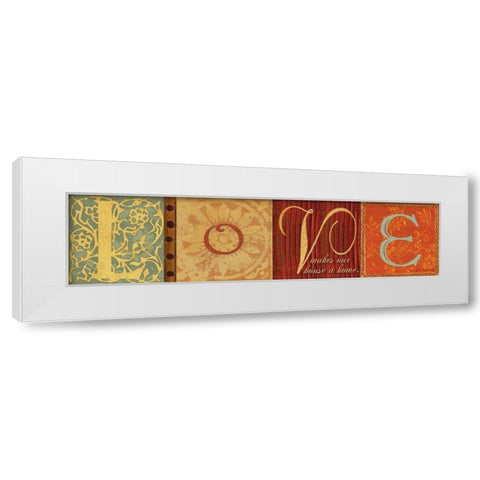 Love Home White Modern Wood Framed Art Print by Moulton, Jo