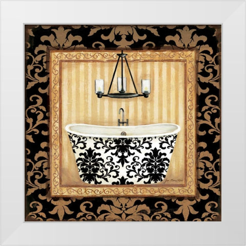 black Veranda Bath I White Modern Wood Framed Art Print by Moulton, Jo