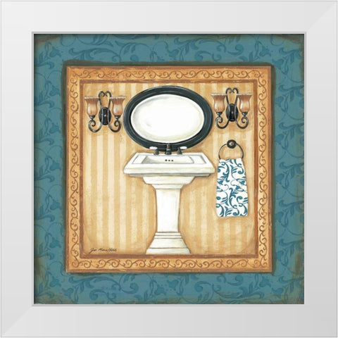 Blue Slipper Bath II White Modern Wood Framed Art Print by Moulton, Jo