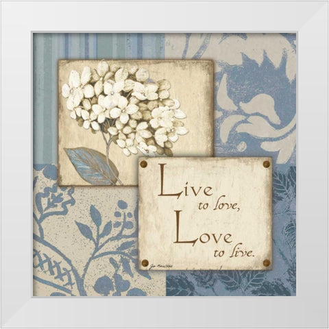 Live Love White Modern Wood Framed Art Print by Moulton, Jo