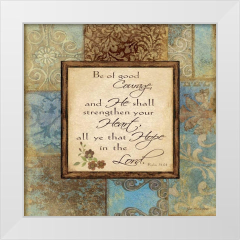 Courage White Modern Wood Framed Art Print by Moulton, Jo