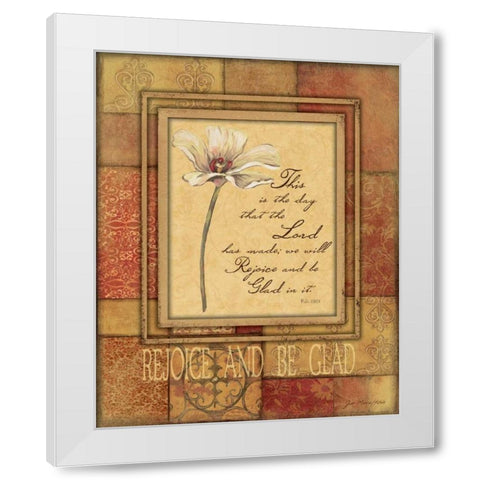 Rejoice White Modern Wood Framed Art Print by Moulton, Jo
