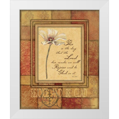 Rejoice White Modern Wood Framed Art Print by Moulton, Jo